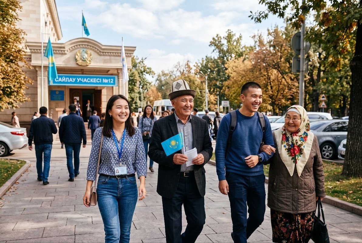 Жители Казахстана идут на выборы