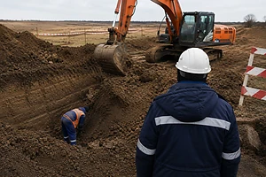 Рабочего завалило землей во время проведения работ в Есильском районе СКО