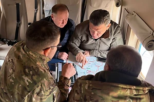 Аким СКО провёл аэровизуальный мониторинг паводковой обстановки