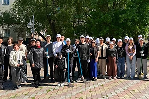 В Петропавловске прошла экологическая акция по благоустройству сквера на улице Евнея Букетова